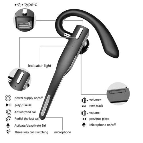 Draadloze Bluetooth 5.1 Headset met Dubbele Microfoon 3