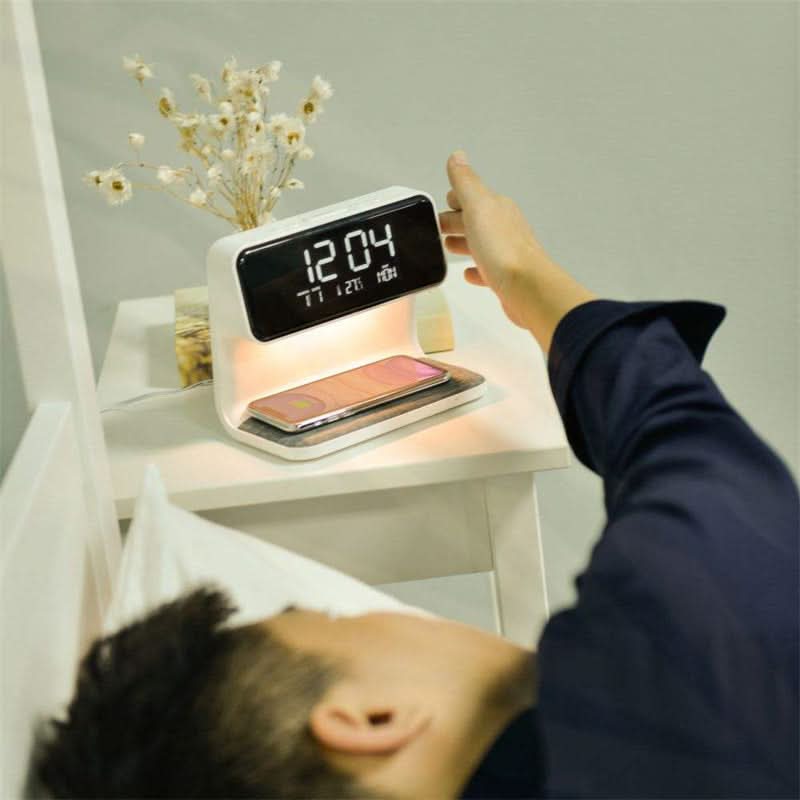 Draadloze Oplader LCD Wekker met Dimfunctie 2