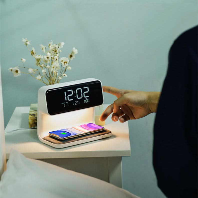 Draadloze Oplader LCD Wekker met Dimfunctie 3