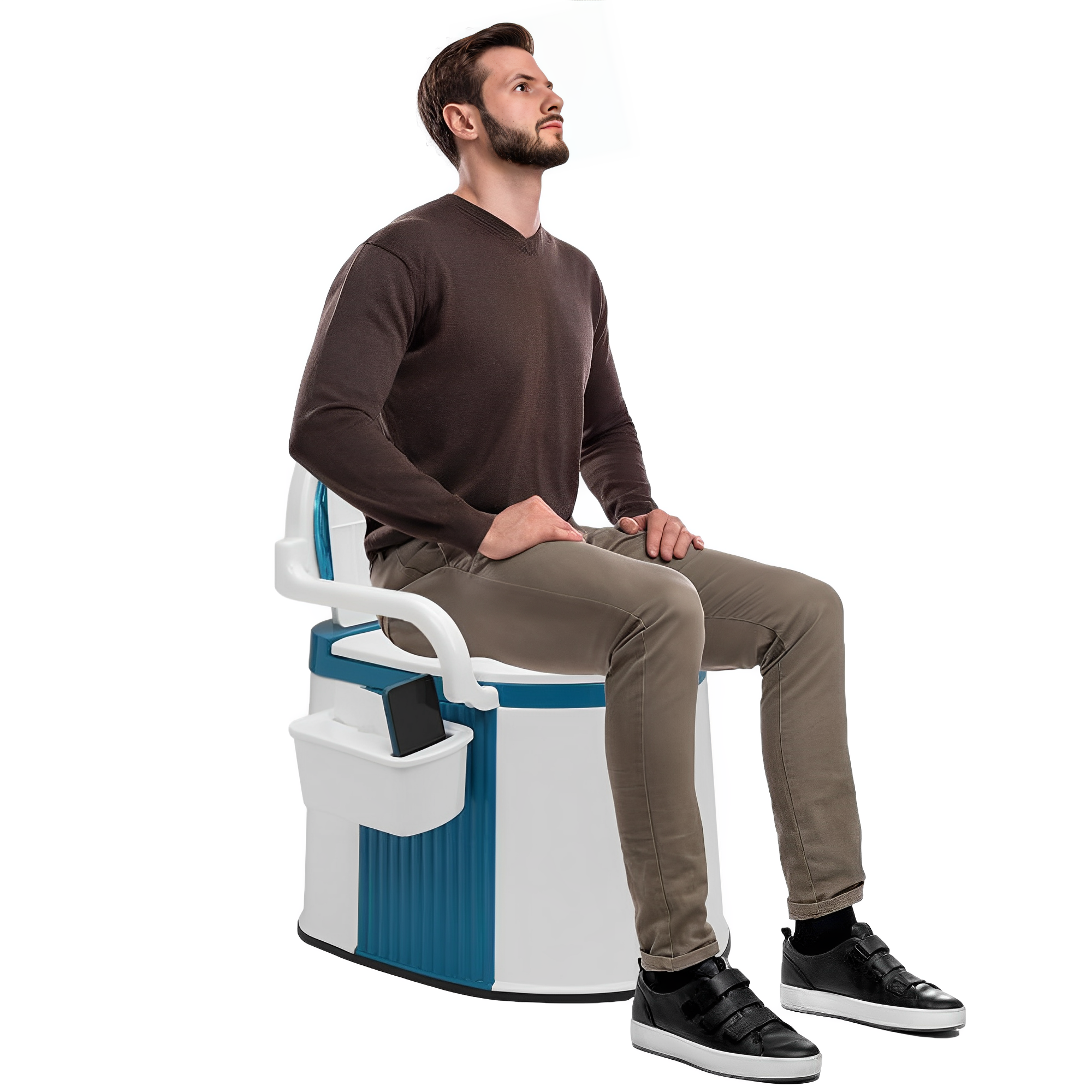 Draagbaar Toilet voor Volwassenen en Senioren - 5 Gallon Commode met Handgrepen 0