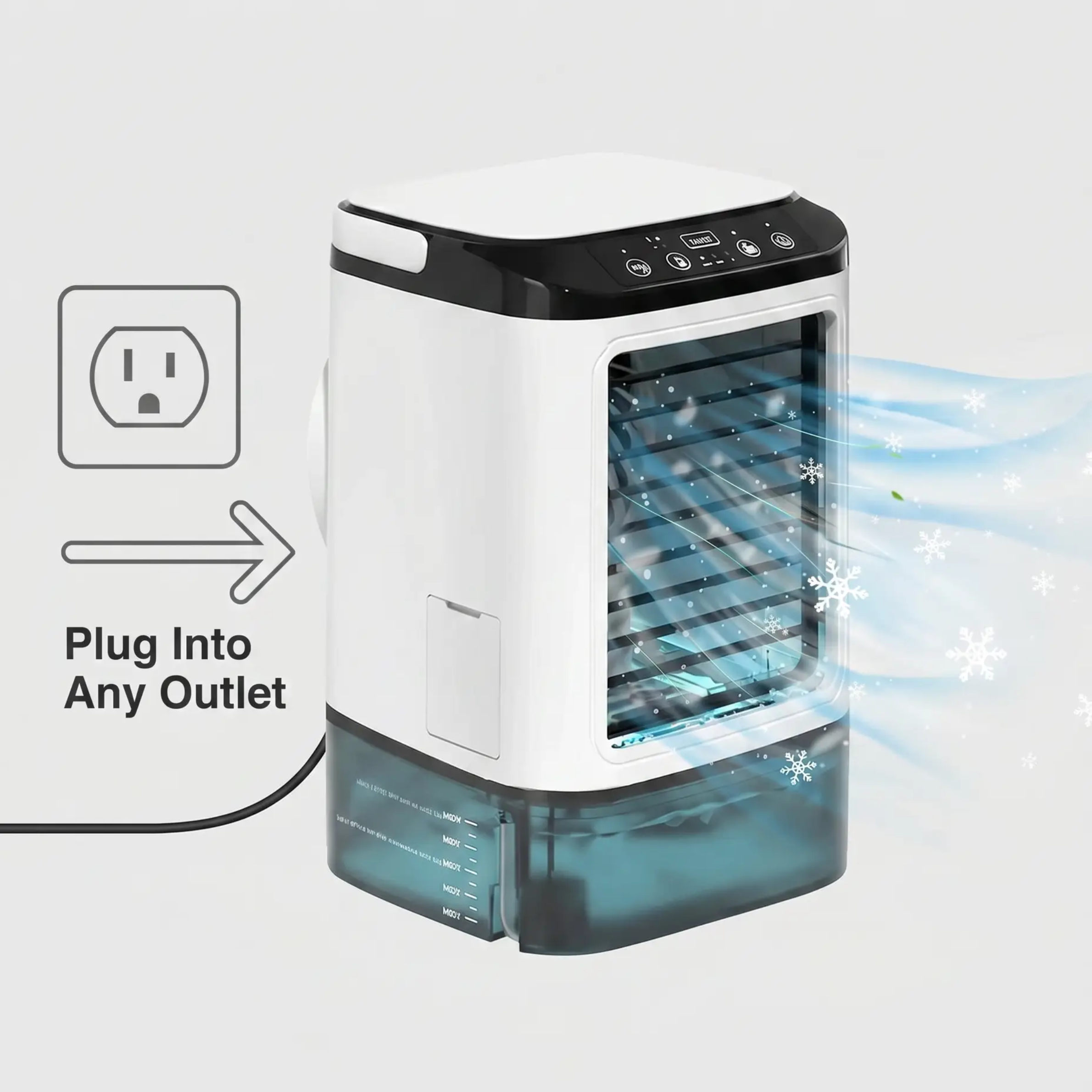 Draagbare Airconditioner Ultrasone Koeling 3 Snelheden 6