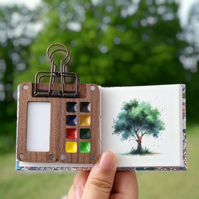 Draagbare Aquarelverfdoosset 24 Kleuren Met Penseel Voor Creatieve Geesten 5