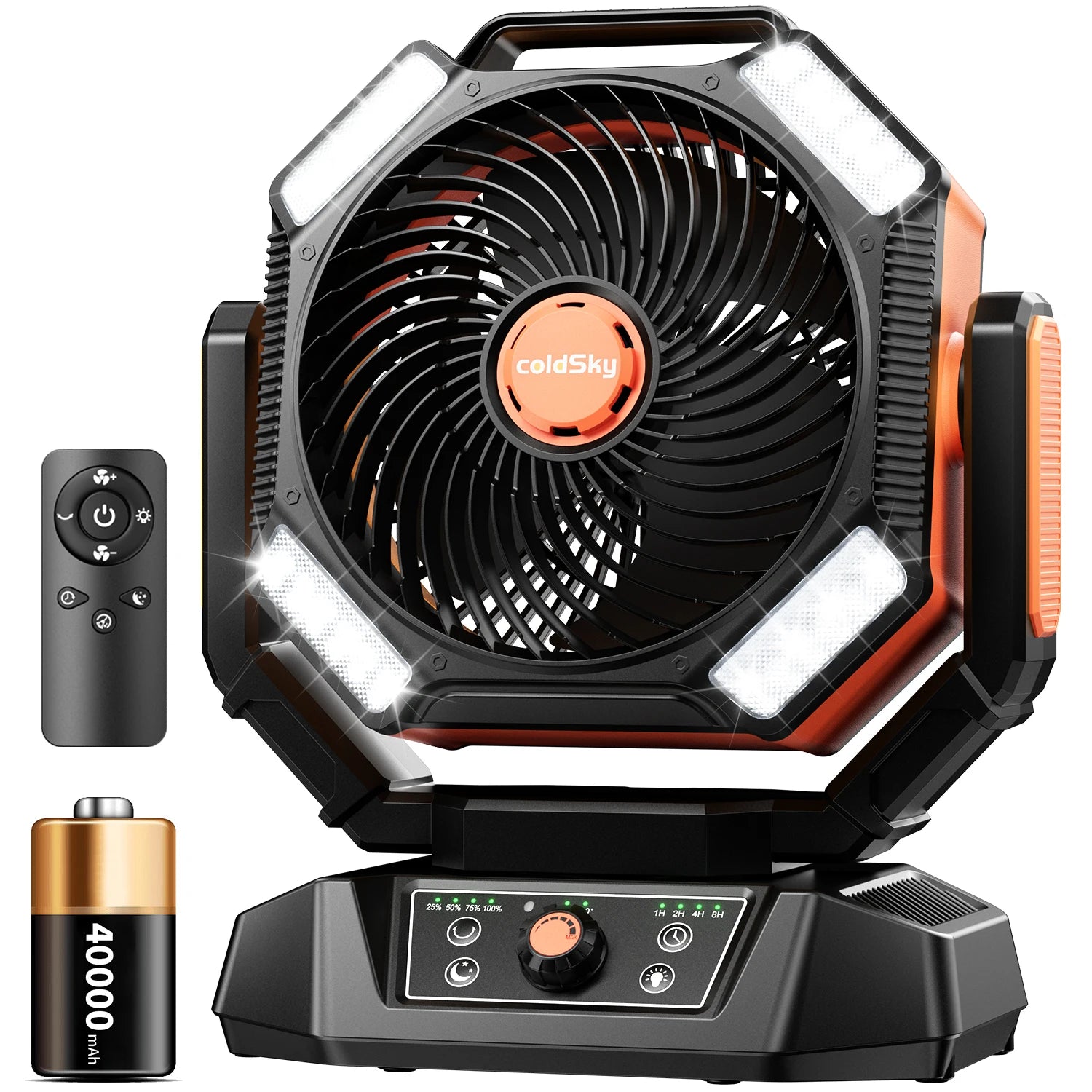 Draagbare Campingventilator met LED-lantaarn en Instelbare Snelheden voor Buiten 8