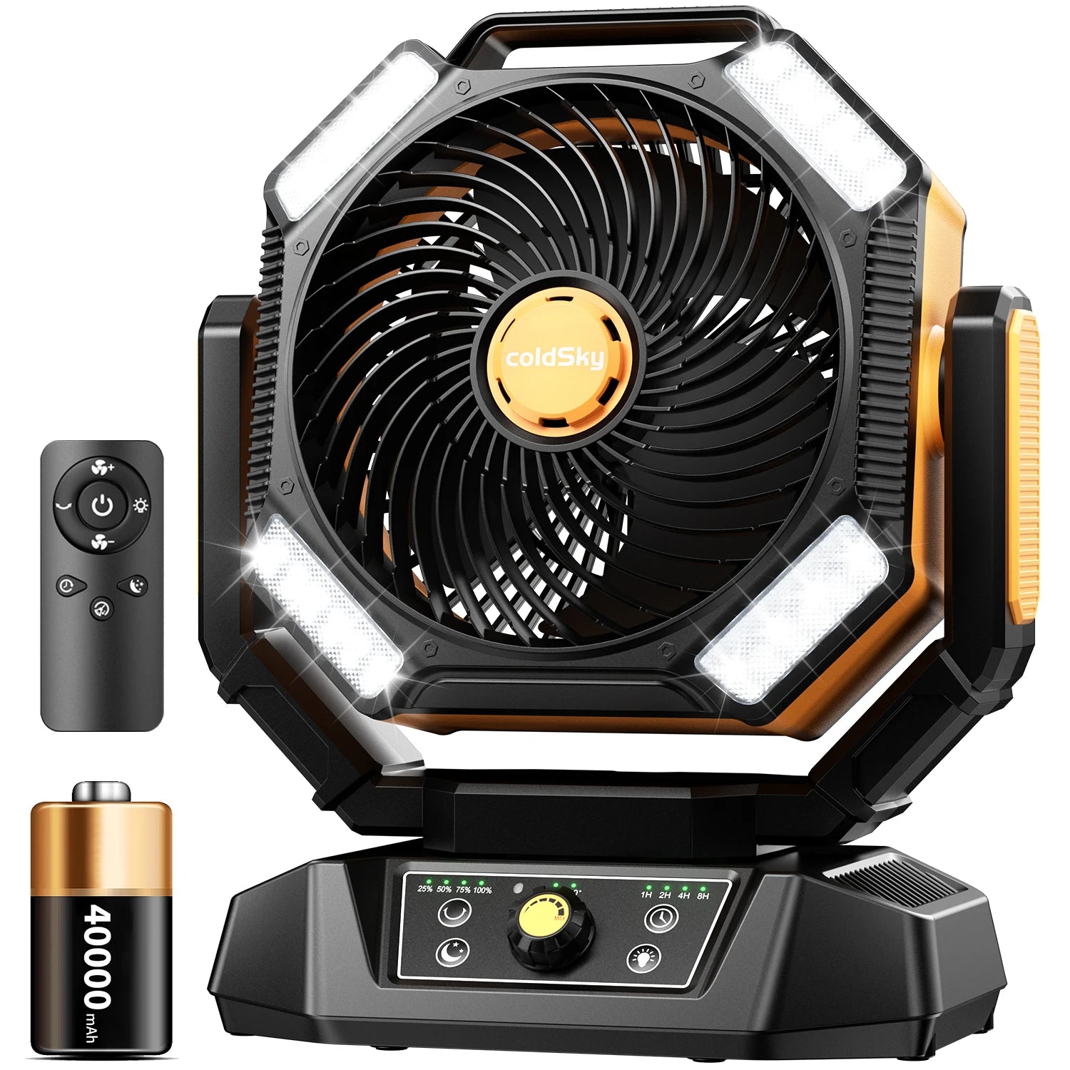 Draagbare Campingventilator met LED-lantaarn en Instelbare Snelheden voor Buiten 9
