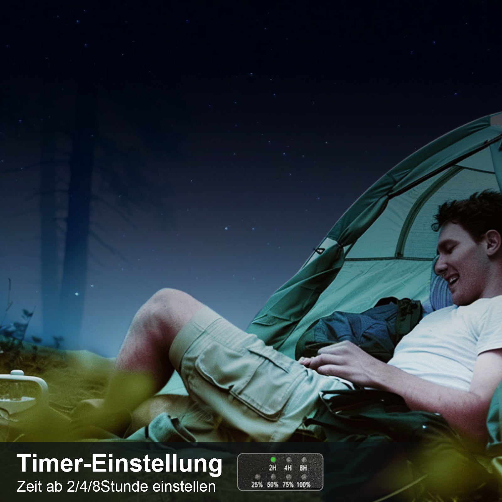 Draagbare Campingventilator met LED-verlichting 2