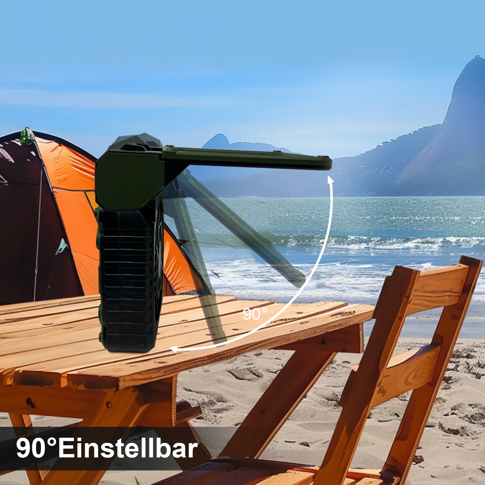 Draagbare Campingventilator met LED-verlichting 5