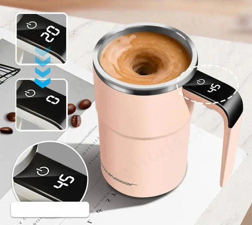 Draagbare Elektrische Koffiemok met Magnetische Roerfunctie voor Koffie Mokken 0