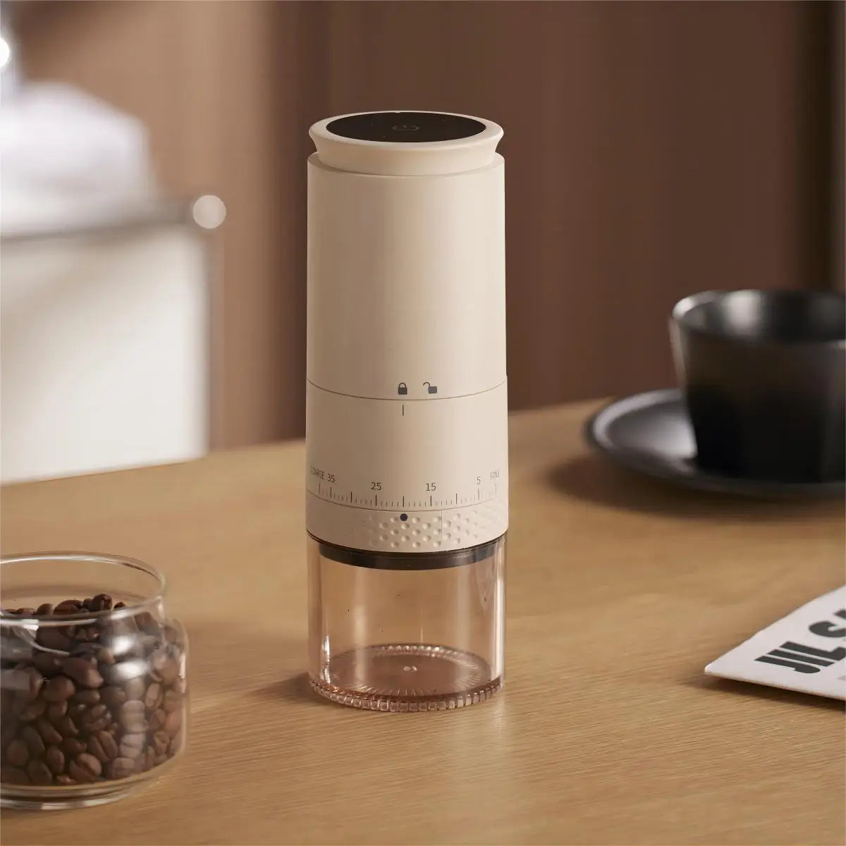 Draagbare Elektrische Koffiemolen met Instelbaar Maalniveau 1