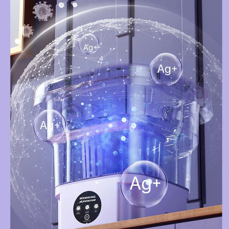 Draagbare Mini Wasmachine Opvouwbaar 8L 3