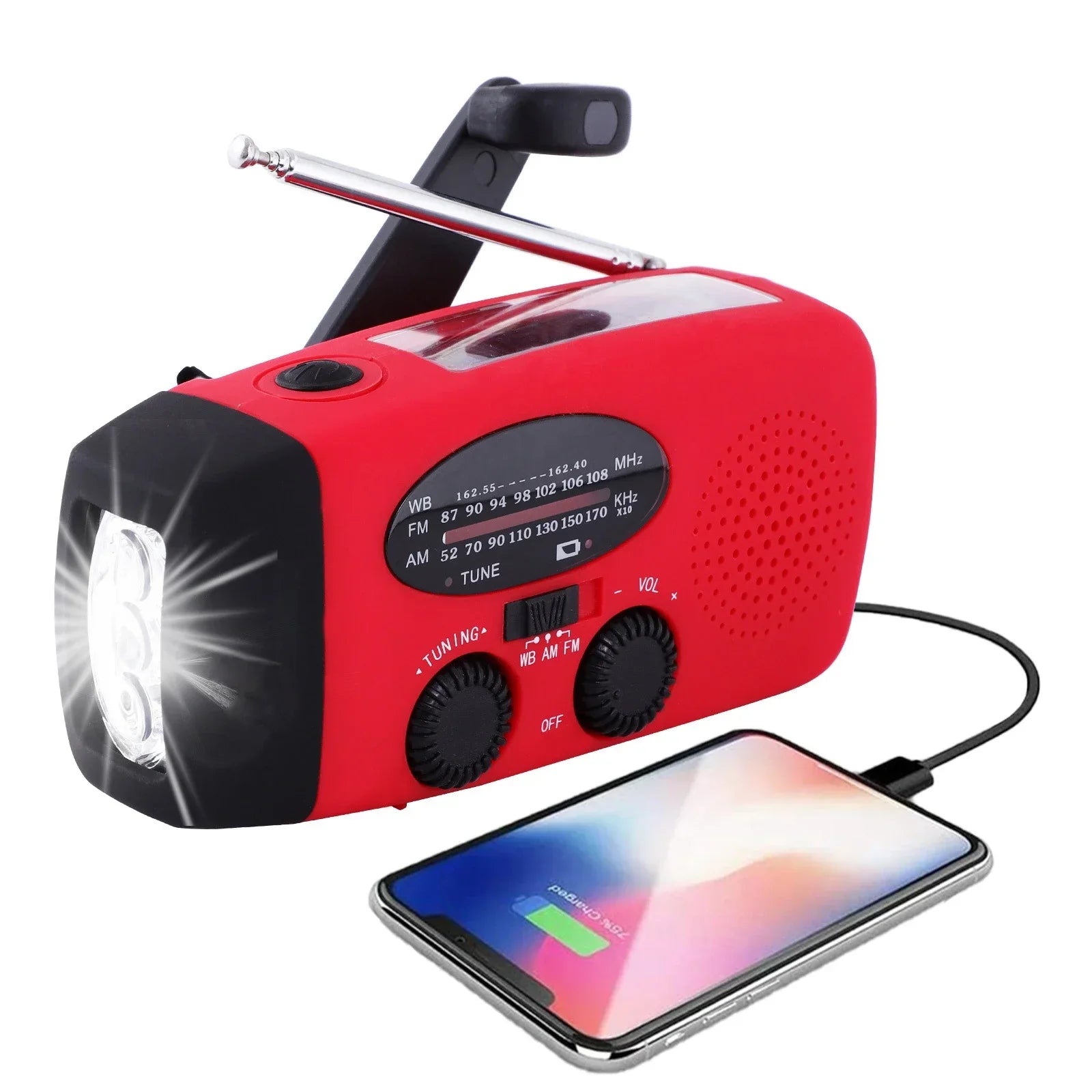Draagbare Multifunctionele Noodradio met LED Zaklamp en Powerbank 2