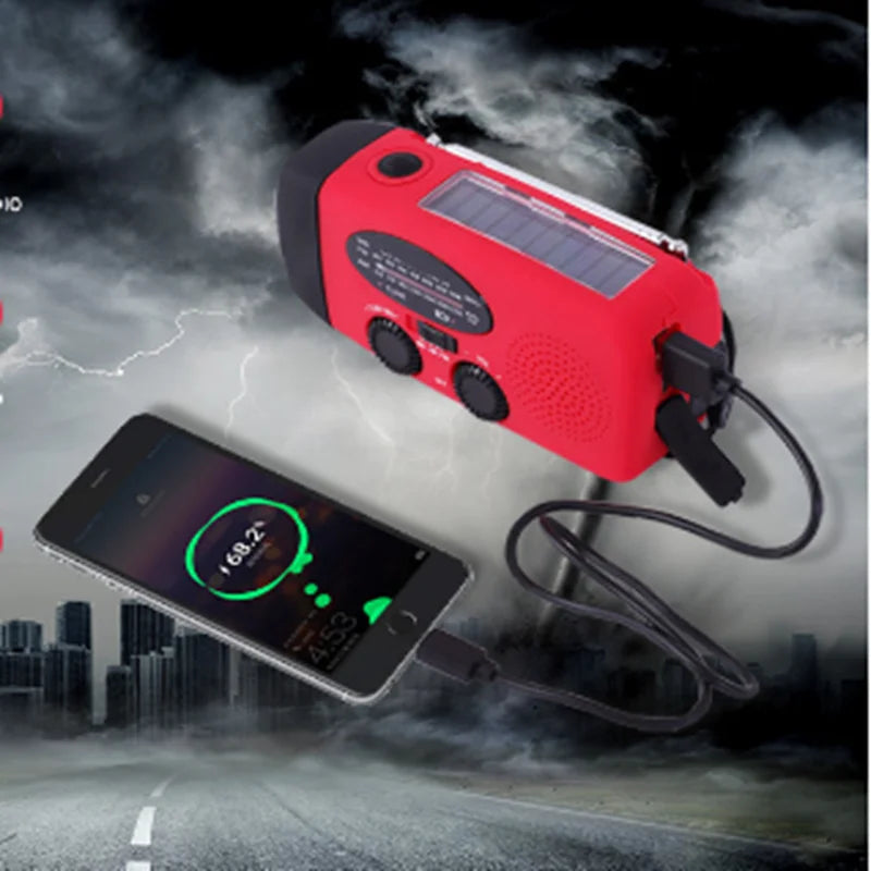 Draagbare Multifunctionele Noodradio met LED Zaklamp en Powerbank 5