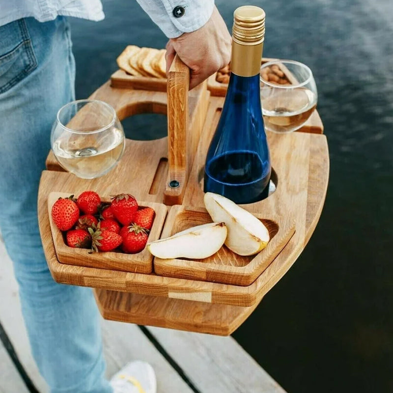 Draagbare Picknick Wijn Tafel Voor Buiten 3