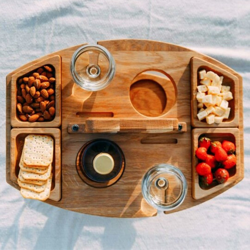 Draagbare Picknick Wijn Tafel Voor Buiten 4