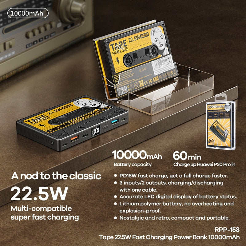 Draagbare Powerbank Retro Cassette Ontwerp 5