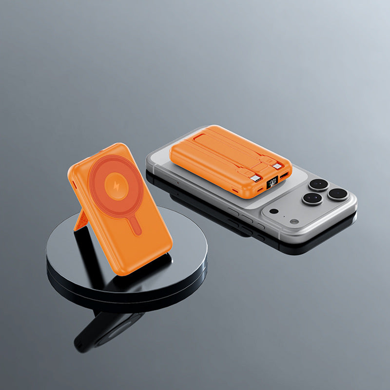 Draagbare Powerbank met Multifunctionele Houder en Draadloze Oplaadfunctie 0