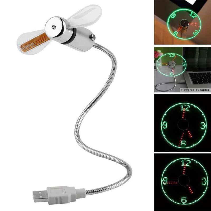 Draagbare USB Ventilator met LED Berichtenfunctie Flexibele Zwanenhals 1