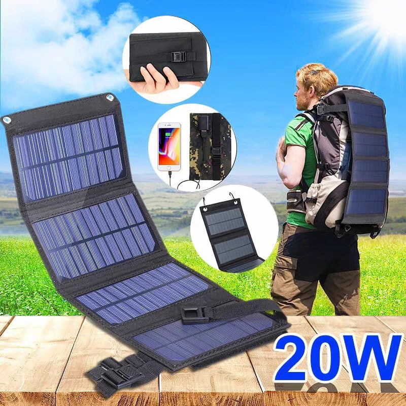 Draagbare Zonnepaneel Oplader Compact Voor Buitenactiviteiten 0
