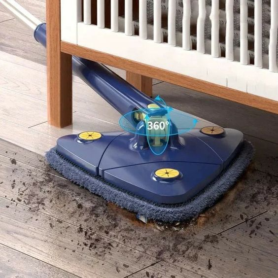 Draaibare 360° Mop voor Efficiënte Schoonmaak met Verstelbare Handgreep 0