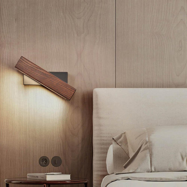 Draaibare LED-wandlamp Scandinavisch Houtontwerp 1
