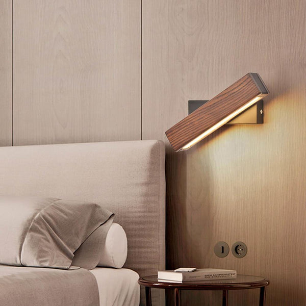 Draaibare LED-wandlamp Scandinavisch Houtontwerp 3
