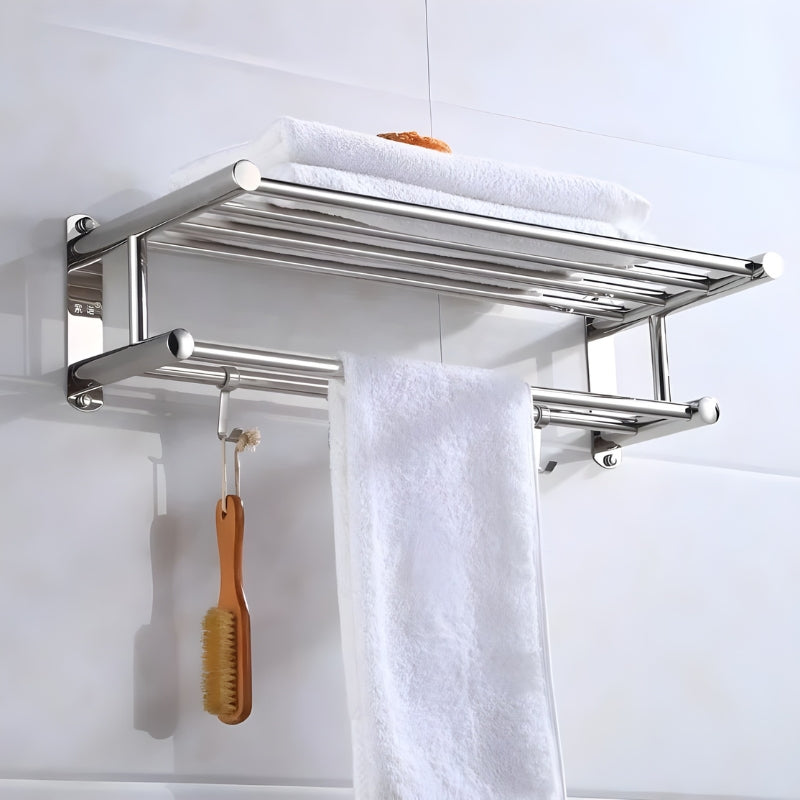 Dubbel Handdoekenrek Modern Voor Badkamer Met Extra Haken 1