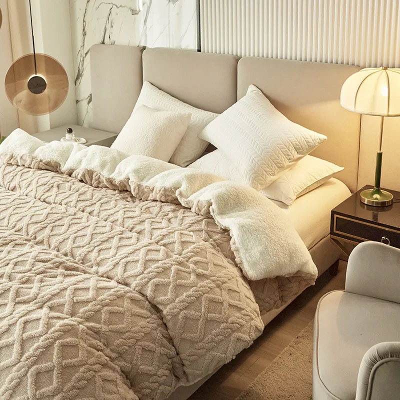 Dubbelzijdig Dekbedovertrek 240x220 Luxe Met Pluche En Gladde Afwerking 1