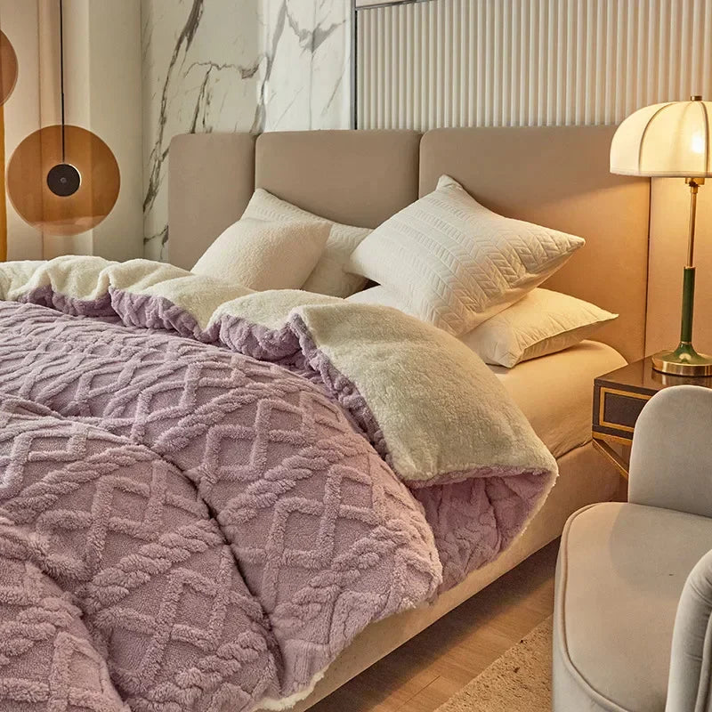 Dubbelzijdig Dekbedovertrek 240x220 Luxe Met Pluche En Gladde Afwerking 7