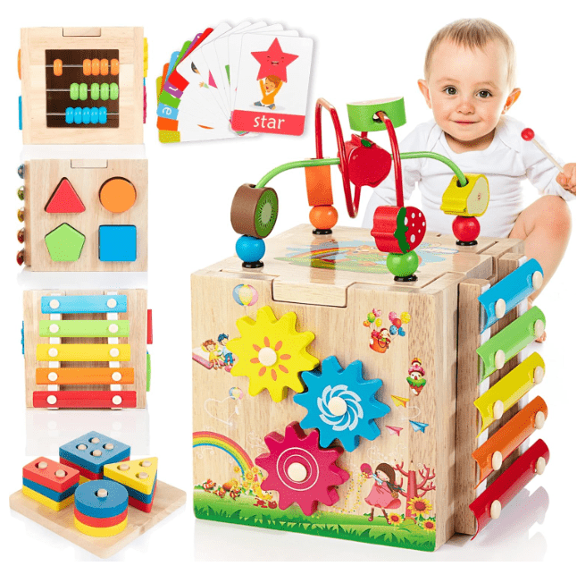 Educatief Speelgoed Interactieve Montessorikubus voor Peuters 2 Jaar 1