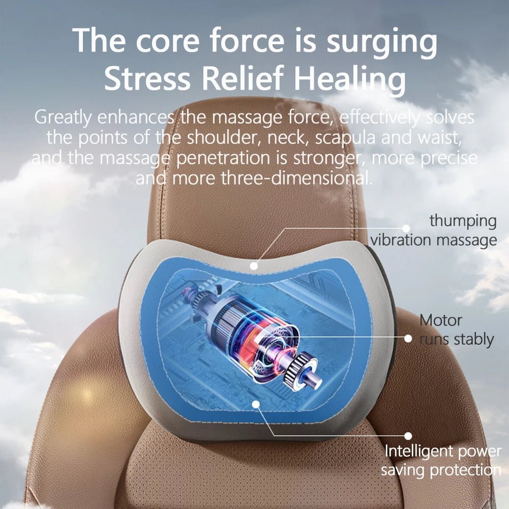 Ergonomisch Nek- en Lendensteunkussen met Vibratiemassage 3