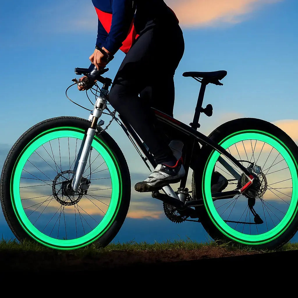 Fietsventielverlichting LED voor Nachtelijke Rit 0