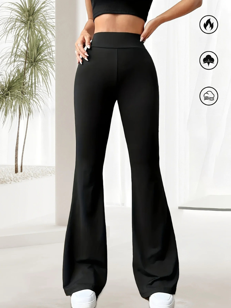 Hoge taillebroek met wijde pijpen voor dames