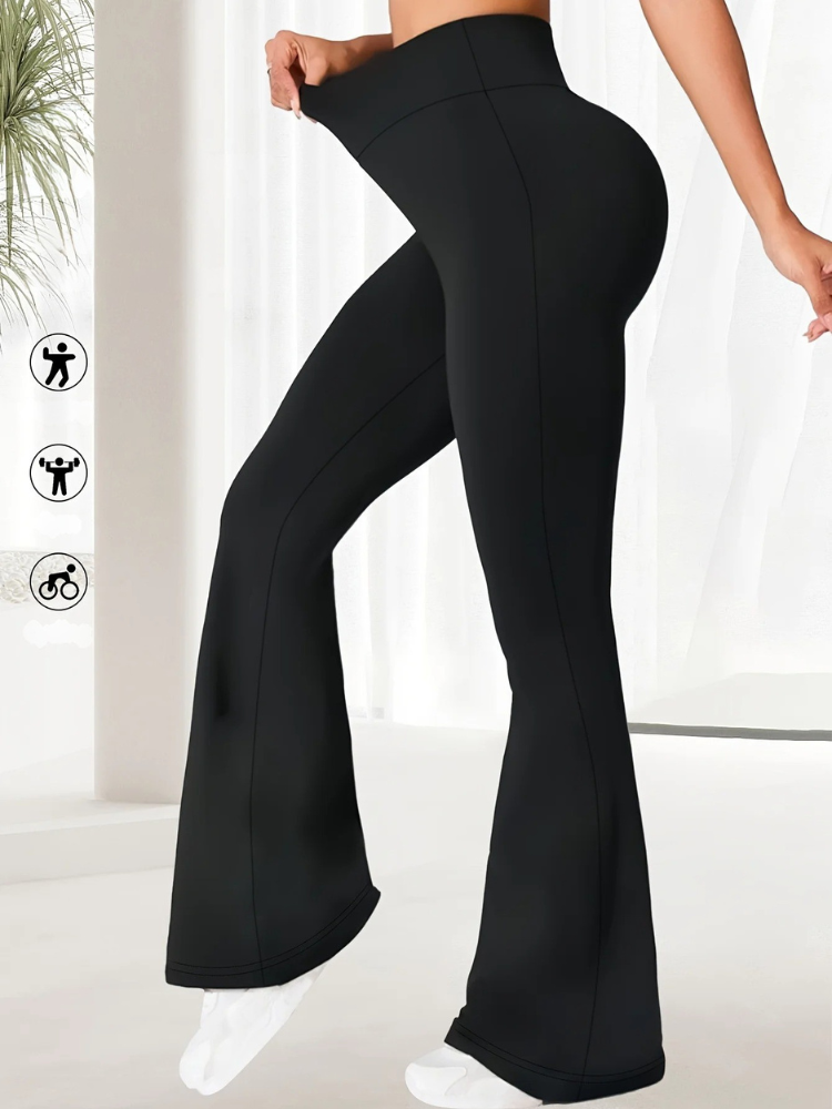 Hoge taillebroek met wijde pijpen voor dames