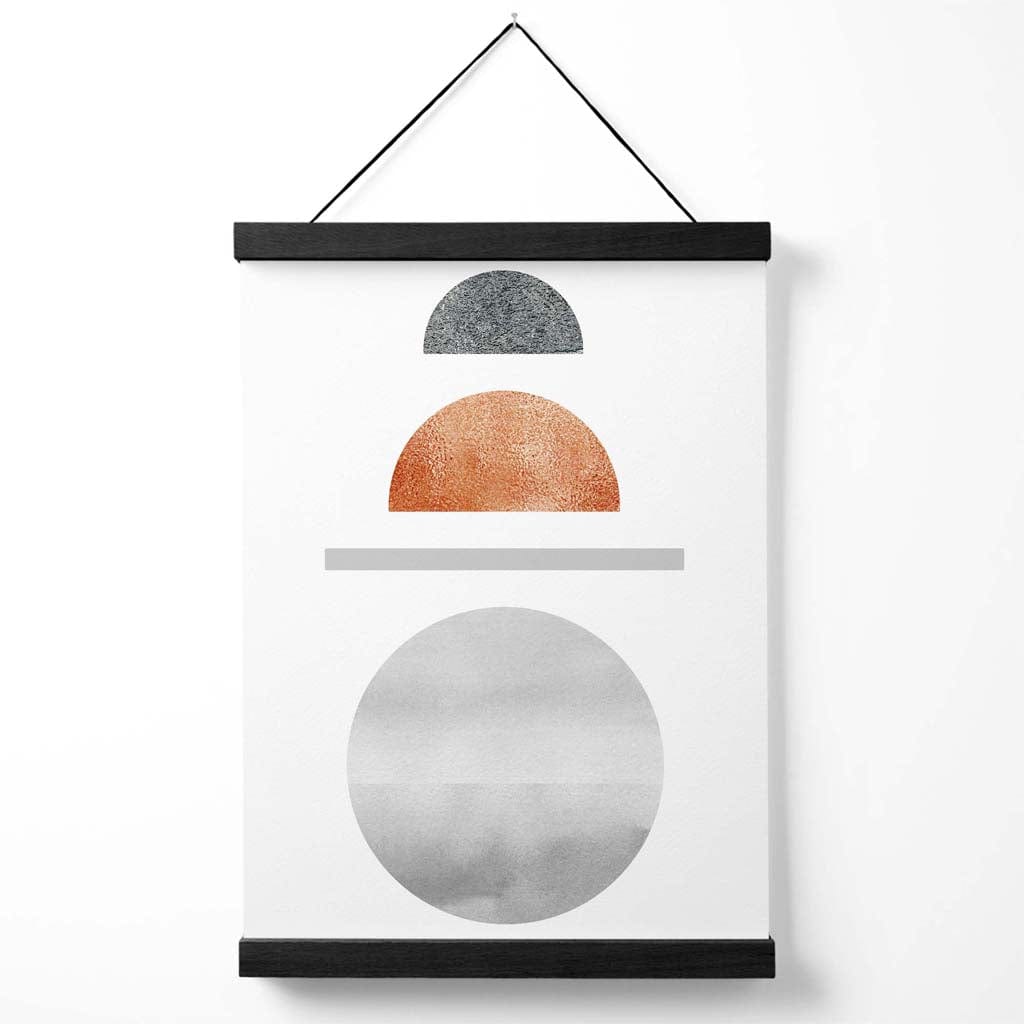 Geometrische Ingelijste Poster Halve Manen Mid Century Stijl 0