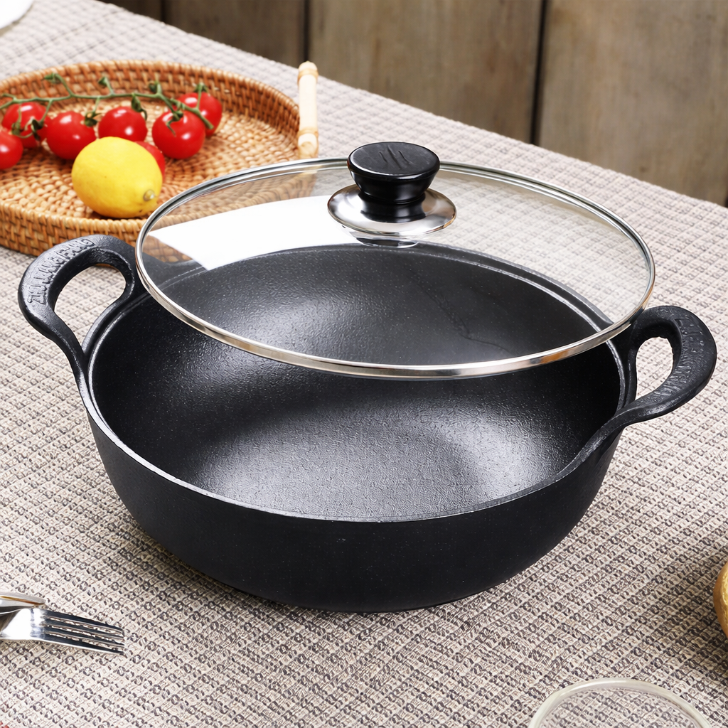 Gietijzeren Pan voor Koken met Diepe Vorm 2