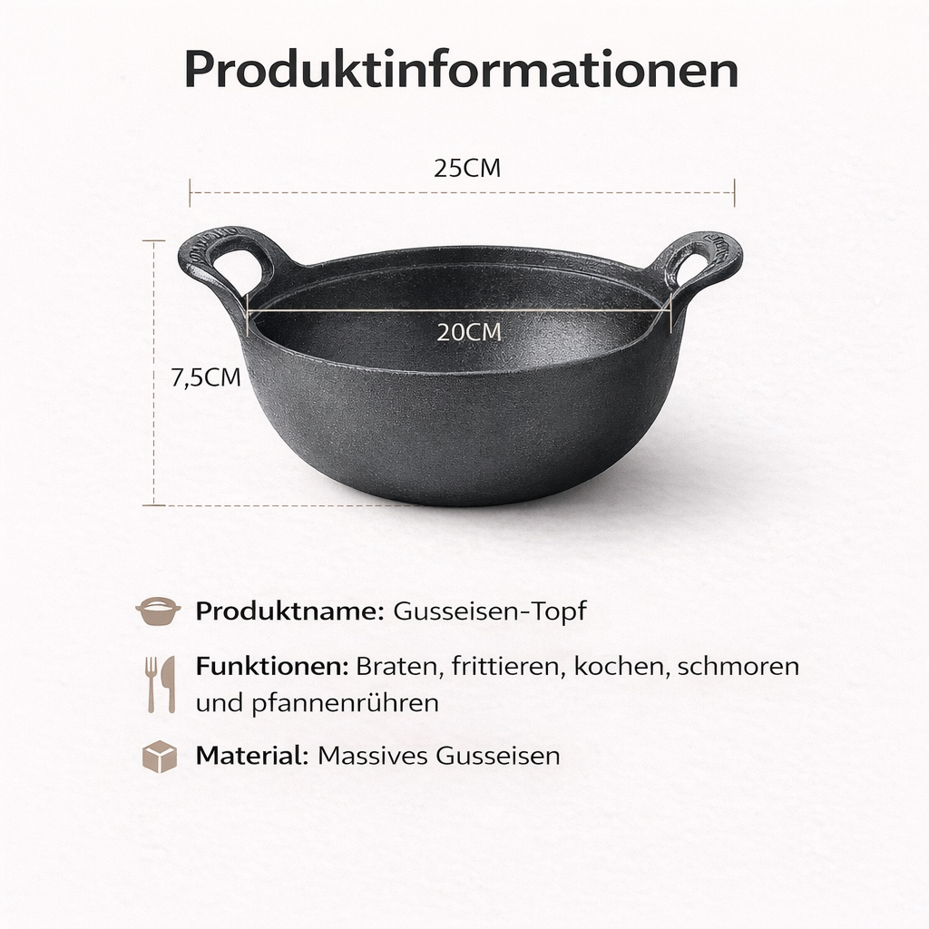 Gietijzeren Pan voor Koken met Diepe Vorm 4