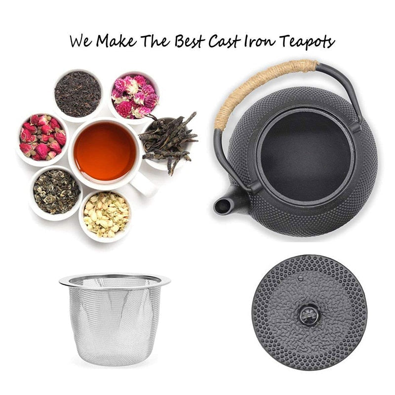 Gietijzeren Theeketel met Infuser voor Koken 3