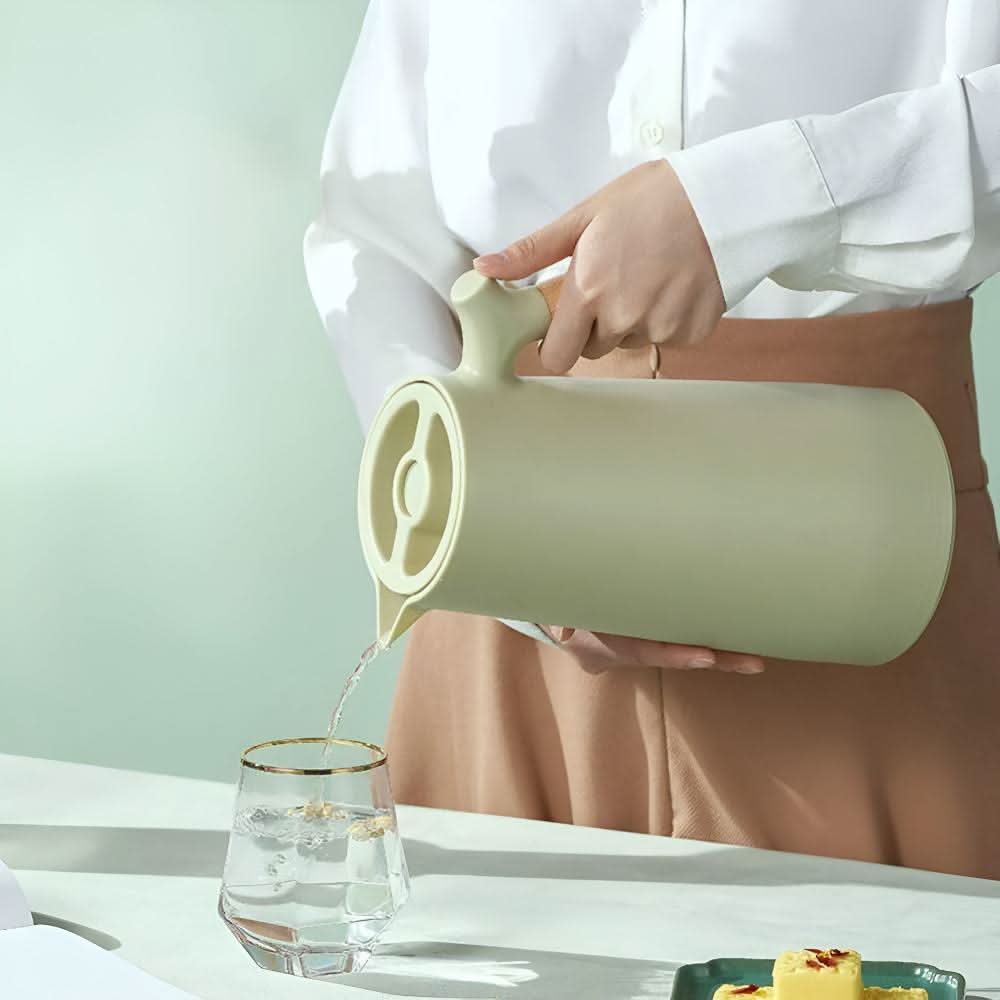 Glazen Karaf met Houten Handvat Dubbelwandig voor Stijlvol Drinken 2