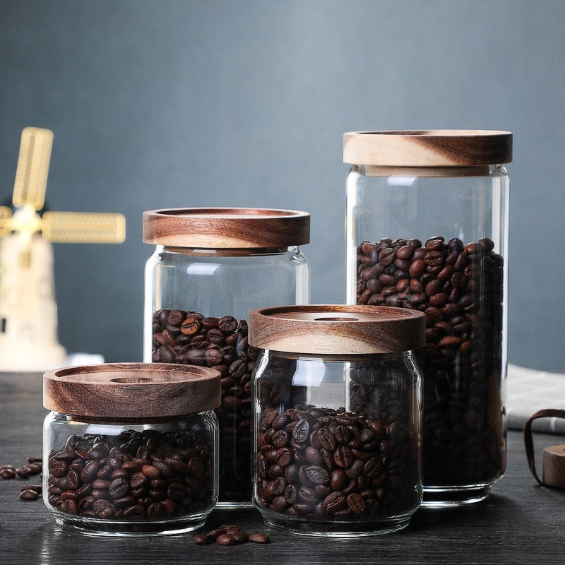 Glazen Opbergpot voor Koffiebonen en Granen 1