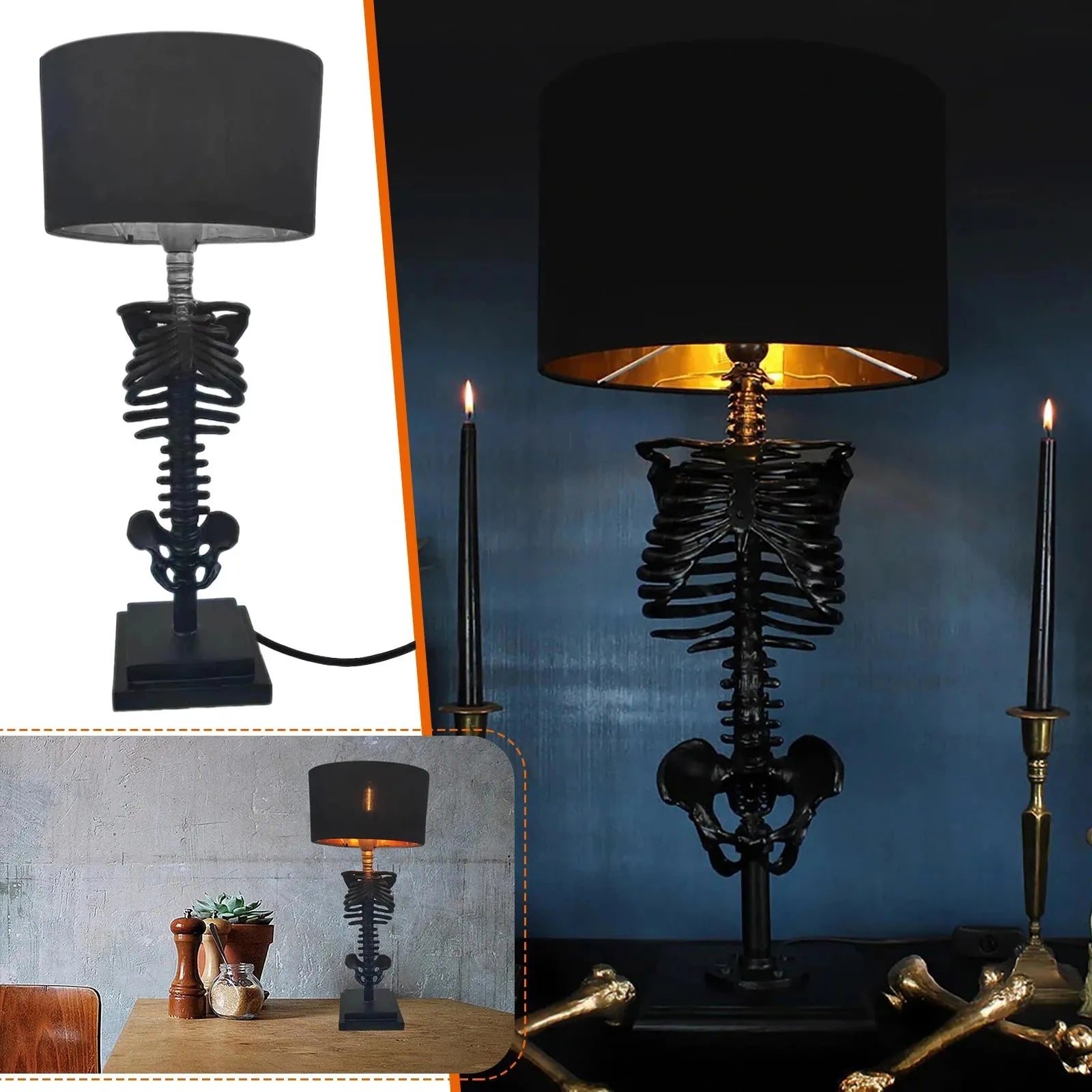 Gothic Skeleton Table Lamp 2