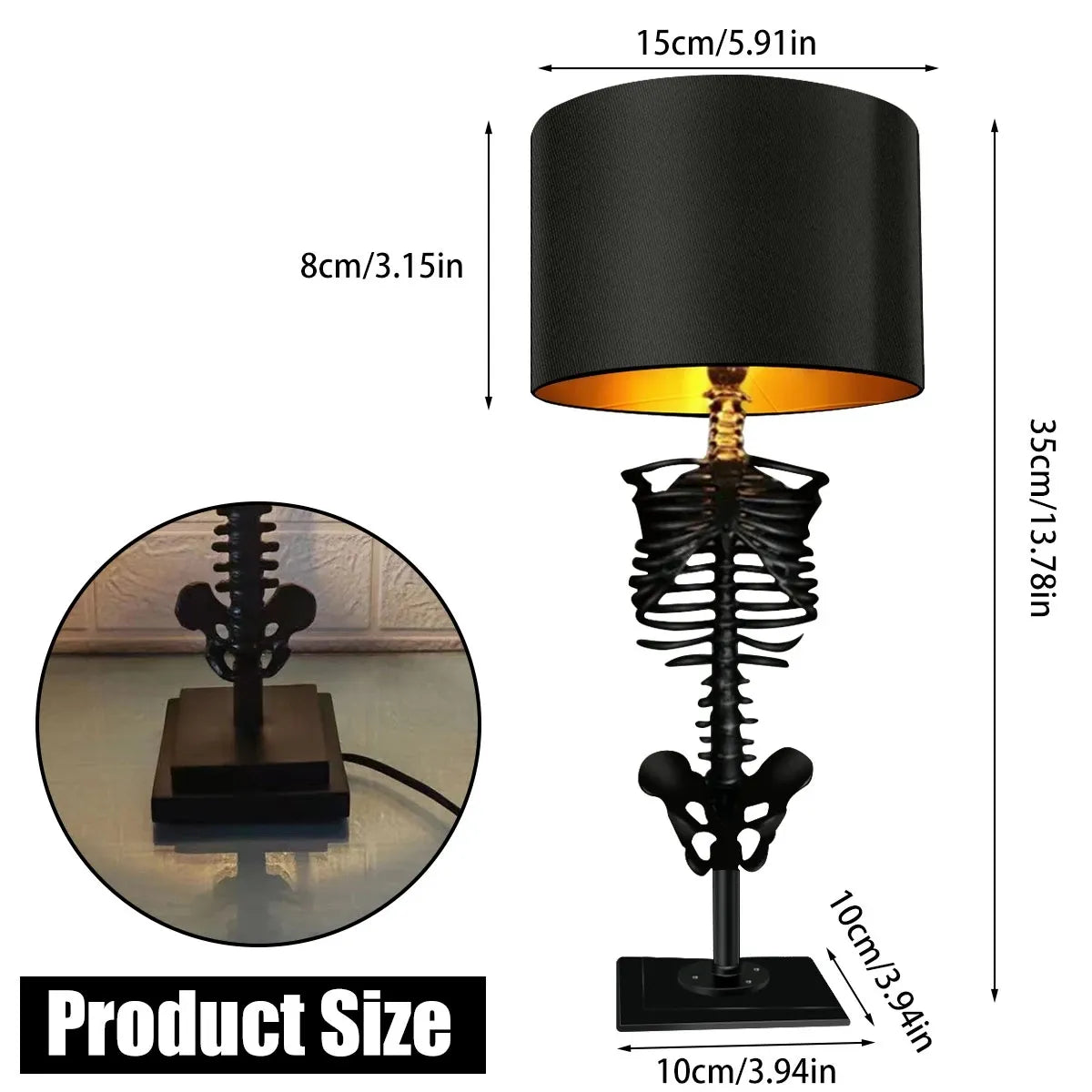 Gothic Skeleton Table Lamp 6