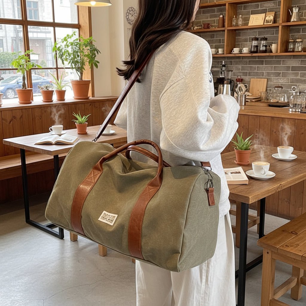Grote Weekendtas Vintage Stijl Voor Korte Reizen Met Ruime Indeling 4