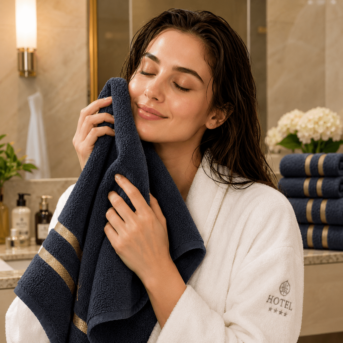 Handdoeken Set voor Badkamer en Spa, 8-delige Handdoekenset voor Gezin 6
