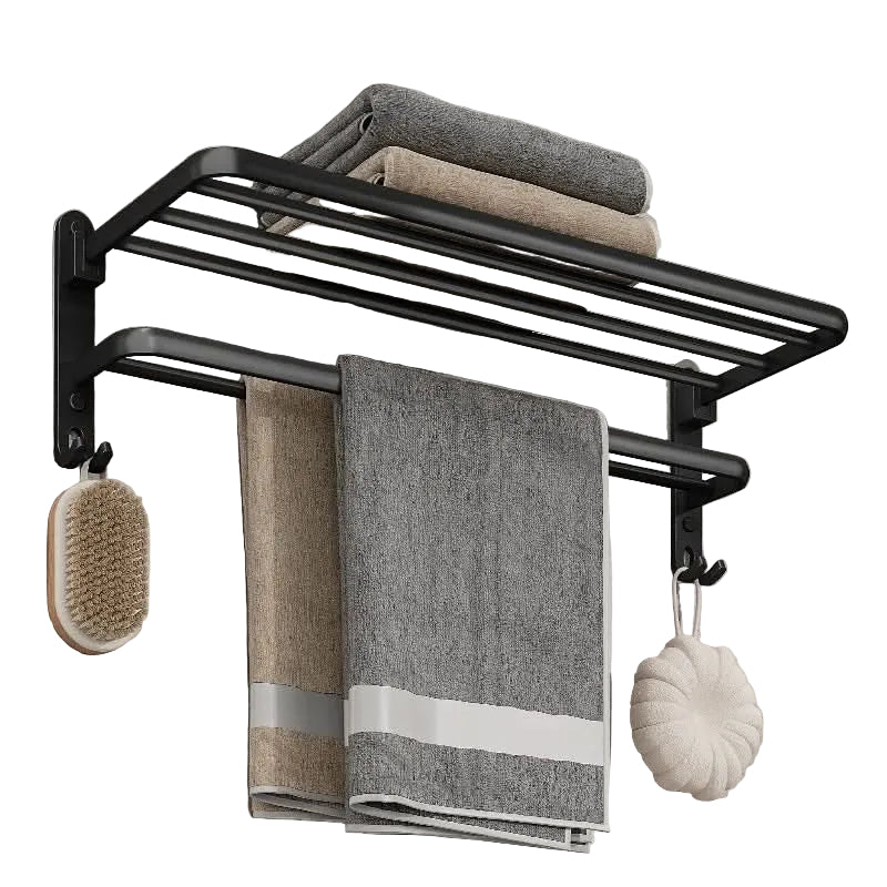 Handdoekrek Zwart Wandmontage Ruimtebesparend voor Badkamer 5