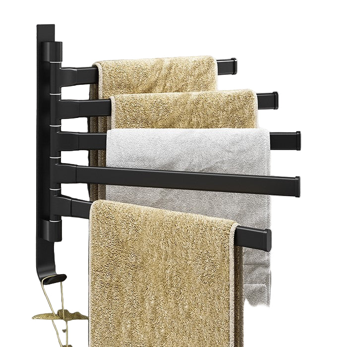 Handdoekrek Zwart met 5 Armen voor Badkamer - Modern en Ruimtebesparend Ontwerp 0