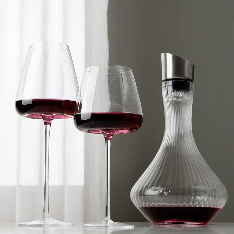 Handgemaakte Wijn- en Champagneglazen Set met Verfijnd Ontwerp 3