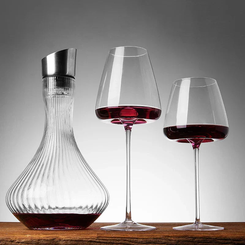 Handgemaakte Wijn- en Champagneglazen Set met Verfijnd Ontwerp 4