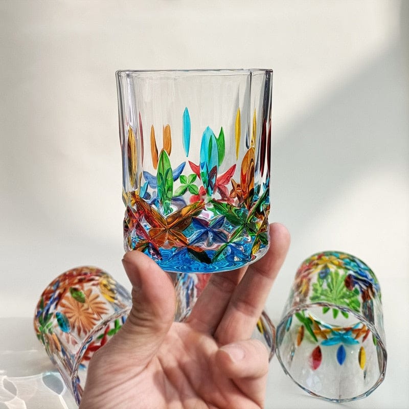Handgeschilderde Drinkbeker Murano Stijl Uniek Ontwerp 1