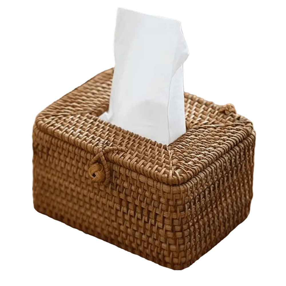 Handmade Tissue Box Holder Rattan Look Decoratieve Opberger 1