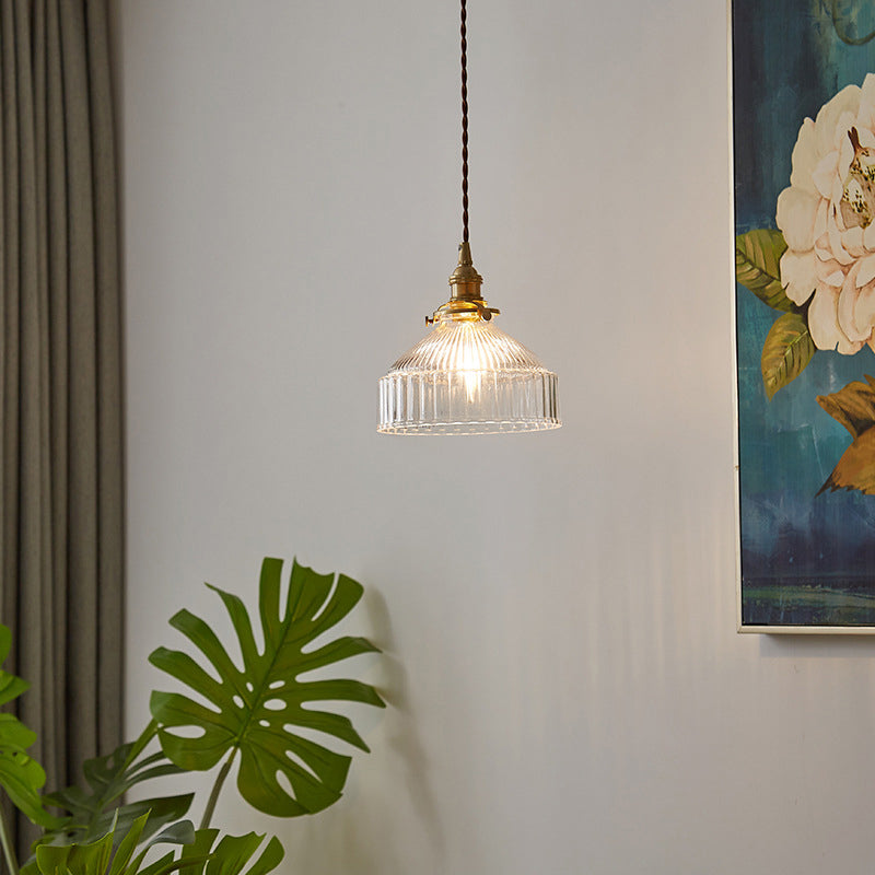 Hanglamp Eettafel Industrieel Ontwerp met Geribbeld Glas voor Woonkamer 0