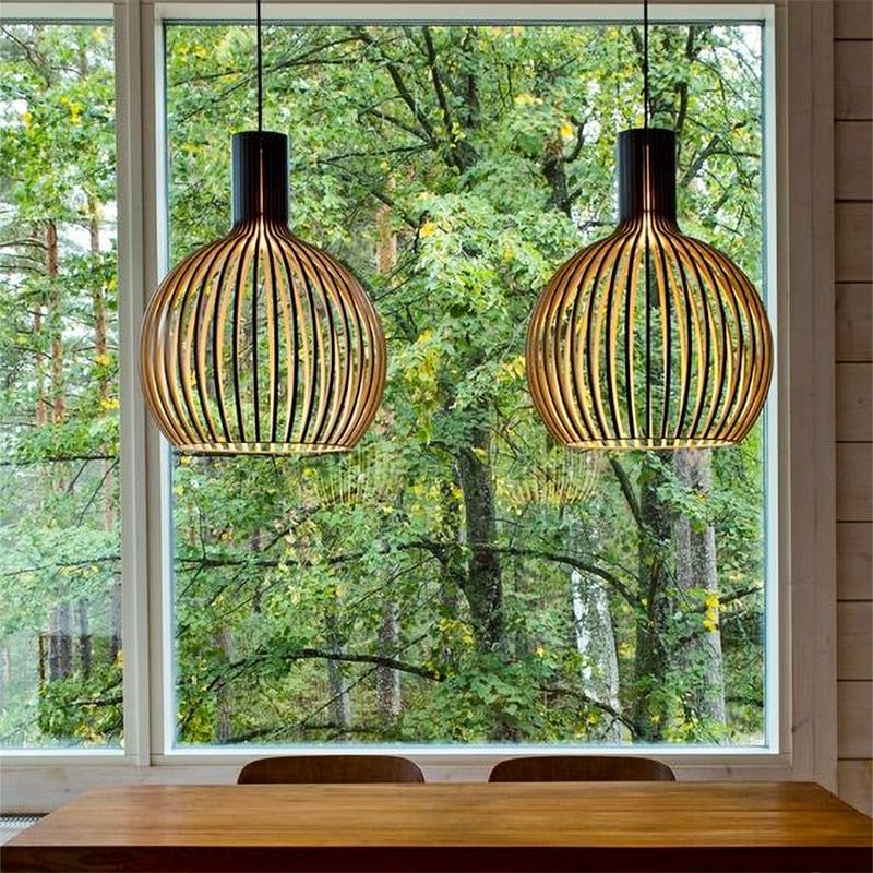 Hanglamp Eettafel Verstelbaar Houten Design voor Woonkamer en Slaapkamer 4